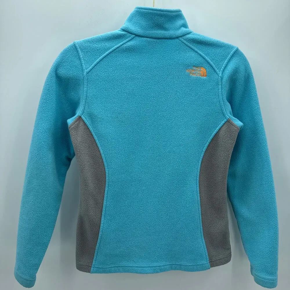 The North Face Fleece Jacket Women's Light Blue Gray‎ Full Zip Outdoor Hiking